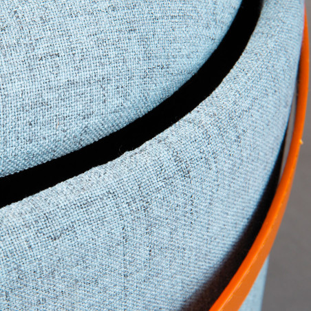 Pouf avec coffre et lanière gris - DEVOR