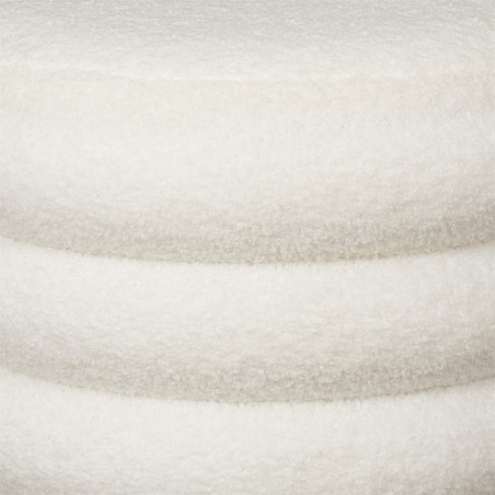 Pouf-coffre matelassé blanc Ø37 cm - FLIKEN