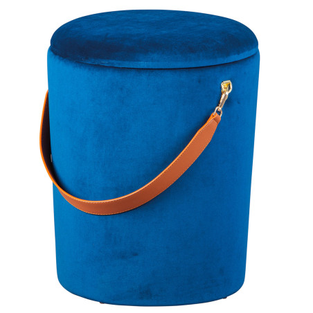 Pouf coffre et lanière bleu nuit - PIRAN