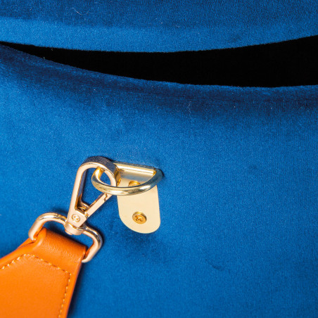 Pouf coffre et lanière bleu nuit - PIRAN
