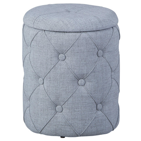 Pouf avec coffre de rangement gris - YAREN