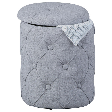 Pouf avec coffre de rangement gris - YAREN