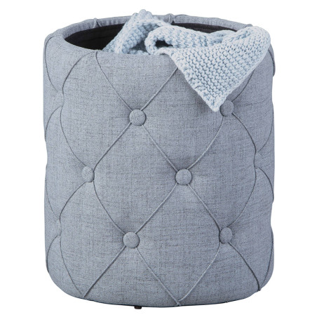 Pouf avec coffre de rangement gris - YAREN