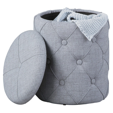 Pouf avec coffre de rangement gris - YAREN