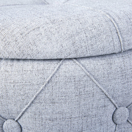 Pouf avec coffre de rangement gris - YAREN