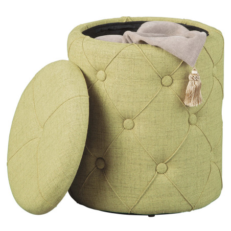 Pouf avec coffre de rangement vert anis - YAREN