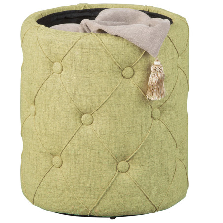 Pouf avec coffre de rangement vert anis - YAREN