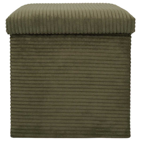 Pouf coffre pliable côtelé vert 38x38 cm - AMORA