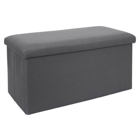 Banc coffre pliable en tissu texturé maille 3D noir - DETROY