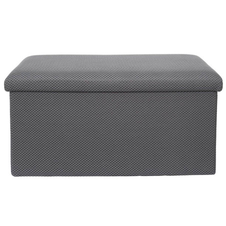Banc coffre pliable en tissu texturé maille 3D noir - DETROY