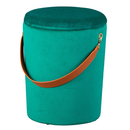 Pouf coffre avec lanière vert - PIRAN