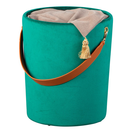 Pouf coffre avec lanière vert - PIRAN