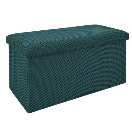 Banc coffre pliable en tissu texturé maille 3D bleu - DETROY