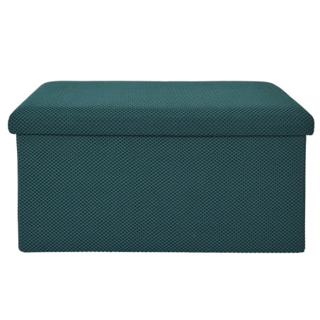 Banc coffre pliable en tissu texturé maille 3D bleu - DETROY
