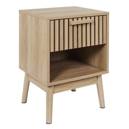 Chevet 1 Tiroir 1 Niche Effet Bois avec Tasseaux - PAJEN