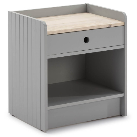 Chevet 1 Tiroir 1 Niche Bois Gris - CARIOS