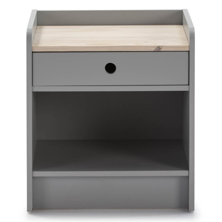 Chevet 1 Tiroir 1 Niche Bois Gris - CARIOS