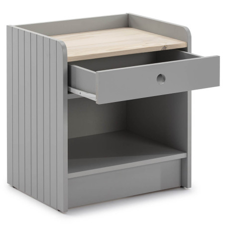 Chevet 1 Tiroir 1 Niche Bois Gris - CARIOS