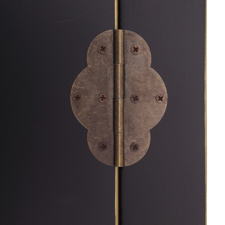 Table d’Appoint 2 Portes 1 Tiroir Coloris Noir - IVAR