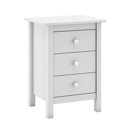Chevet 3 tiroirs en pin massif blanc - DIVA