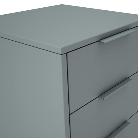 Chevet 3 Tiroirs Scandinave en MDF et Pin Massif Gris Vert - CANEN