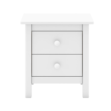 Chevet 2 tiroirs en pin massif blanc - DIVA