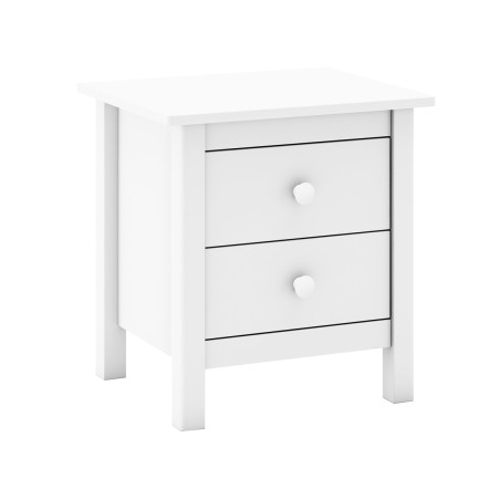 Chevet 2 tiroirs en pin massif blanc - DIVA