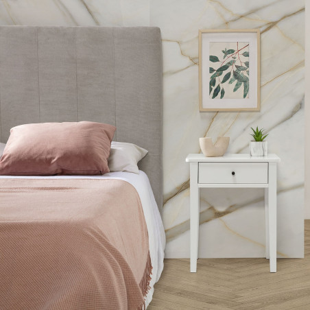 Chevet 1 Tiroir MDF et Pin Blanc - COLEN