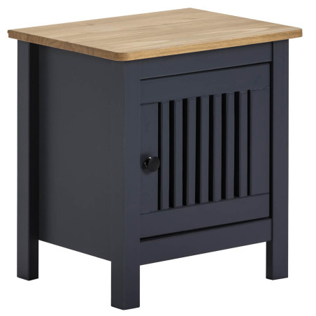 Chevet 1 Porte Bois Ciré et Gris foncé - MALLA