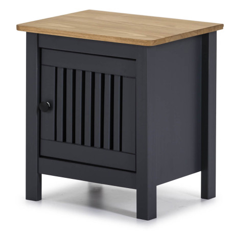 Chevet 1 Porte Bois Ciré et Gris foncé - MALLA