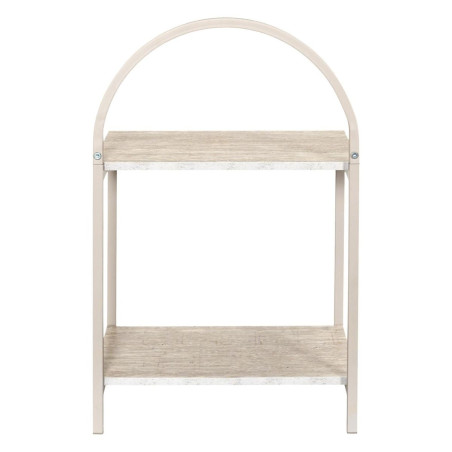 Chevet design arche 2 tablettes métal laqué beige aspect pierre - BRIGS