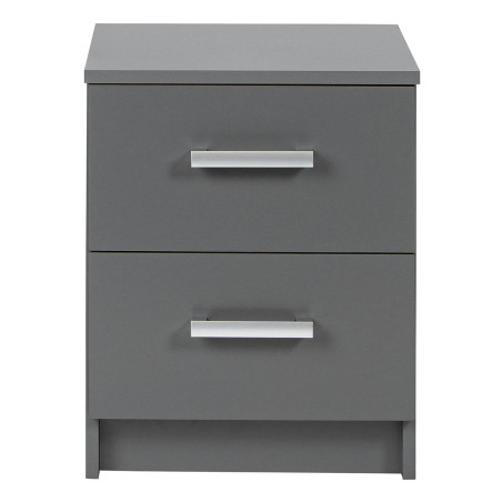 Chevet 2 Tiroirs Gris Graphite - ZEINO