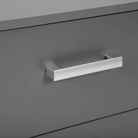 Chevet 2 Tiroirs Gris Graphite - ZEINO