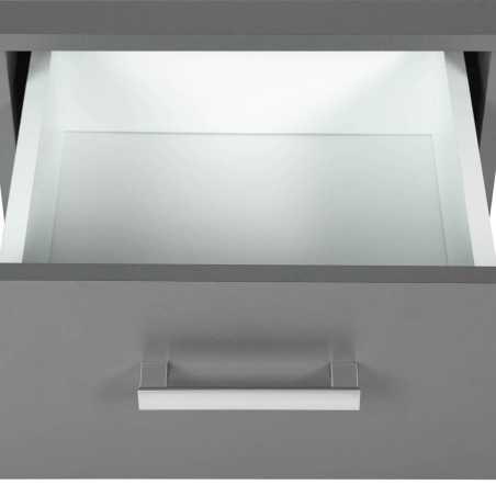 Chevet 2 Tiroirs Gris Graphite - ZEINO