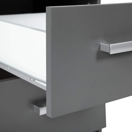 Chevet 2 Tiroirs Gris Graphite - ZEINO