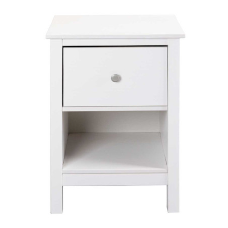 Chevet 1 tiroir en pin massif vernis blanc - DORIOR