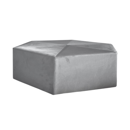 Pouf hexagonal 75 cm en velours côtelé gris foncé - ALESIA