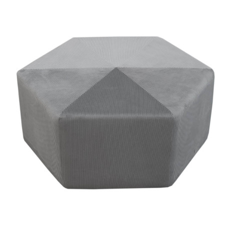 Pouf hexagonal 75 cm en velours côtelé gris foncé - ALESIA