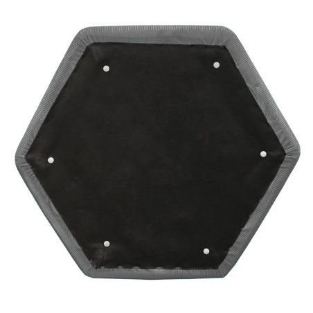 Pouf hexagonal 75 cm en velours côtelé gris foncé - ALESIA