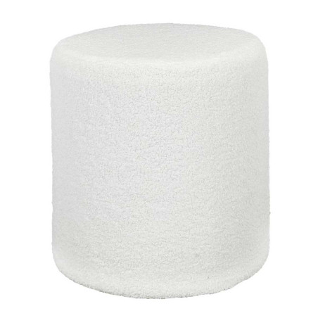 Pouf en tissu bouclette blanc - REGININ
