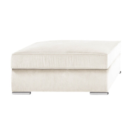 Pouf repose-pieds velours côtelé blanc - SORIA