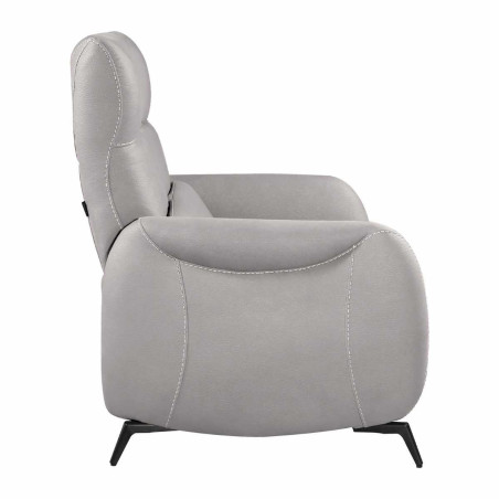 Canapé 2 places fixe tissu micro peau ultra doux gris clair - SMALKOR