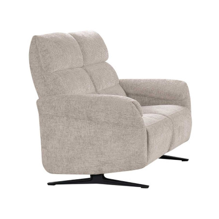 Canapé 2 places fixe tissu velours beige - LAM