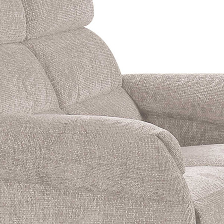 Canapé 2 places fixe tissu velours beige - LAM