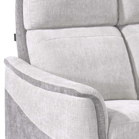 Canapé 2 places fixe tissu maillé ultra doux gris bicolore - SOLLYSOR