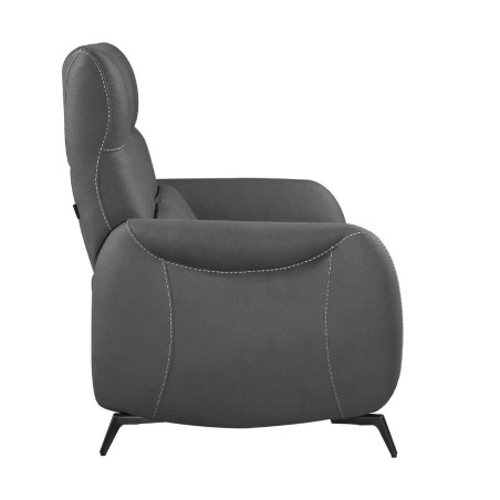 Canapé 2 places fixe tissu micro peau ultra doux gris foncé - SMALKOR