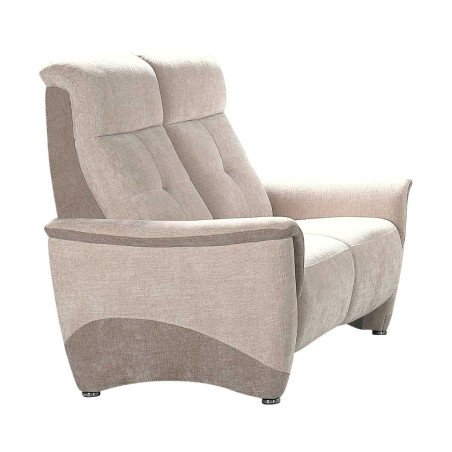Canapé 2 places fixe tissu maillé ultra doux bicolore beige - AUSTRALOR