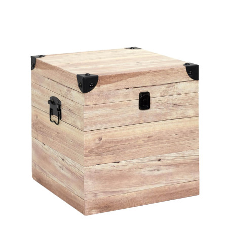 Lot de 3 Malles Cubes Aspect Bois Rosé - SAMIO