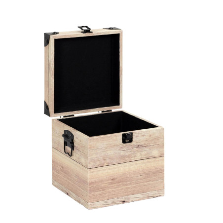 Lot de 3 Malles Cubes Aspect Bois Rosé - SAMIO
