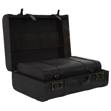 Lot de 2 Malles de Rangement Vintage Simili Cuir - CURIO